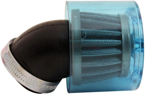 Air Filter - 41mm to 43mm, Conical, Waterproof, Angled, Yimatzu Brand, Blue - 60A1372BU - PBC89F1