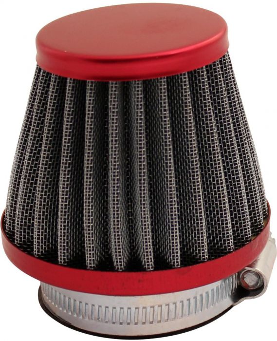Air Filter - 44mm to 46mm, Conical, Medium Stack (60mm), 2 Stroke, Yimatzu Brand, Red - 60P1180RD - PBC54F1