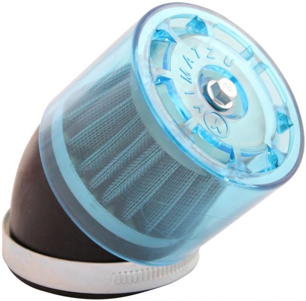 Air Filter - 58mm to 60mm, Conical, Waterproof, Angled, Yimatzu Brand, Blue - 60A1402BU - PBC51F1