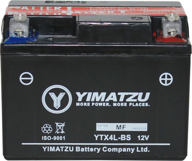 Battery - GTX4L-BS Yimatzu, AGM, Maintenance Free - PBCBATMFF1