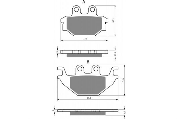 Brake Pads - FA377 - 90A1047 - PBC826F1
