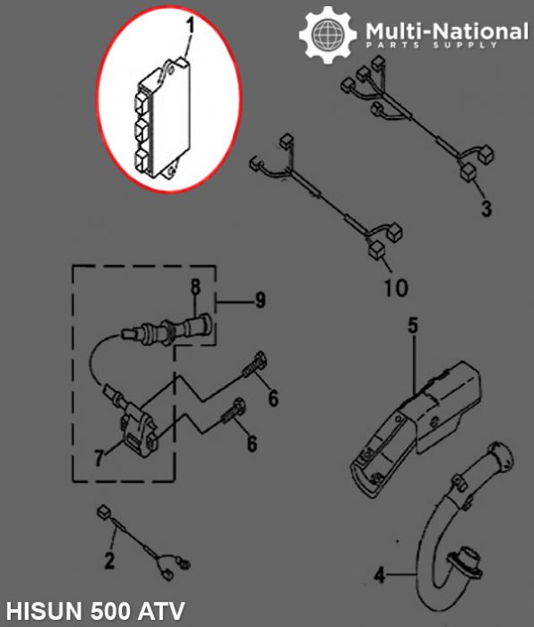 CDI - 500-700cc, ATV, Hisun - 10A5052 - PBC2393F1