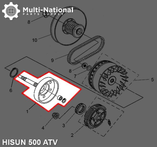 Clutch - Cover, ATV, Hisun, 500-700cc - 30A3151 - PBC1247F1