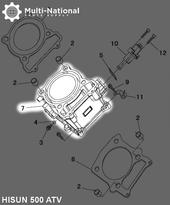 Cylinder Block - ATV, Hisun, 500cc - 20A8276 - PBC1748F1