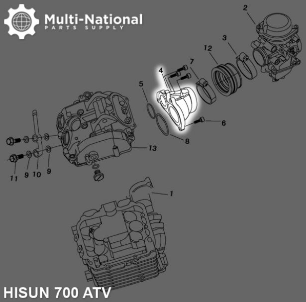 Cylinder Head - ATV, Hisun, 700cc - 20A8678 - PBC1830F1