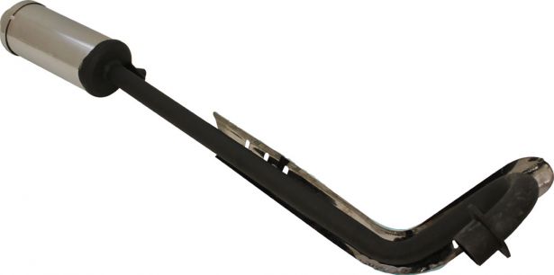 Exhaust Tube and Muffler - Exhaust Pipe and Muffler, Exhaust Manifold, 50cc to 155cc, Dirt Bike - 70A5810BK - PBC2461F1