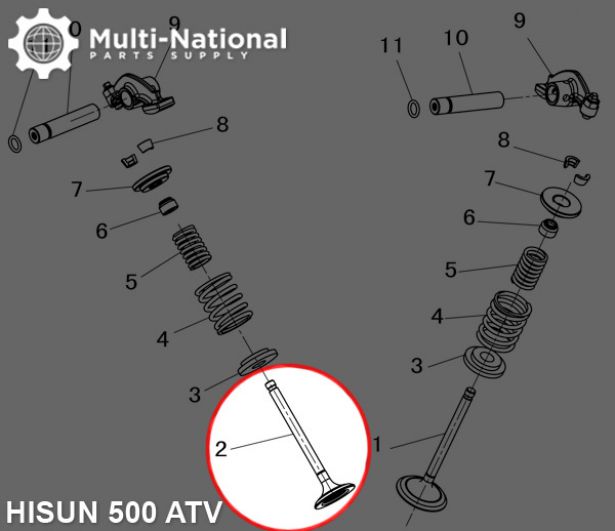 Exhaust Valve - ATV/UTV, Hisun, 400-500cc - 20A2582 - PBC1636F1