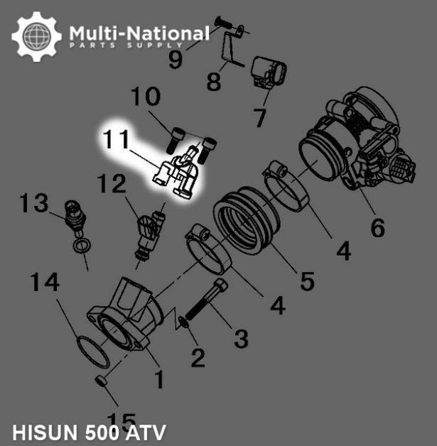 Fuel Injector Mounting Seat - ATV/UTV, Hisun, 400-800cc - 20A7950 - PBC2556F1