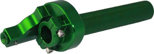 Throttle Lever - Twist Grip, CNC, 90cc to 250cc, Dirt Bike, Yimatzu Brand, Green - 70A3250GN - PBC2716F1