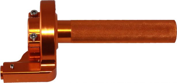 Throttle Lever - Twist Grip, CNC, 90cc to 250cc, Dirt Bike, Yimatzu Brand, Orange - 70A3250OG - PBC2706F1