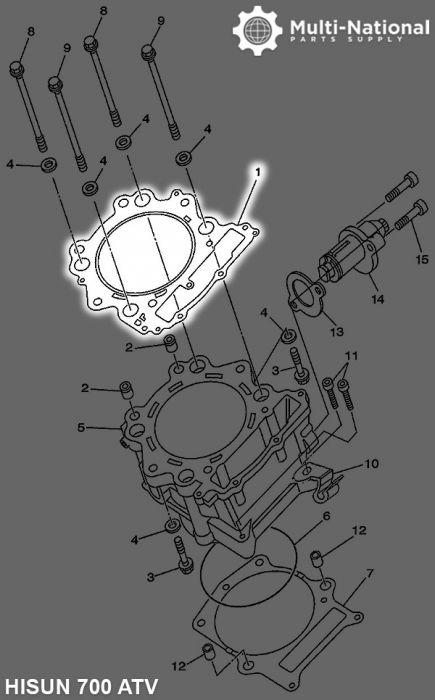 Head Gasket - ATV, Hisun, 700cc - GSK2071 - PBC2627F1
