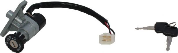 Ignition Key Switch - Vento Zip, 4 pin Male, Steering Lock - 10A4270 - PBC2198F1
