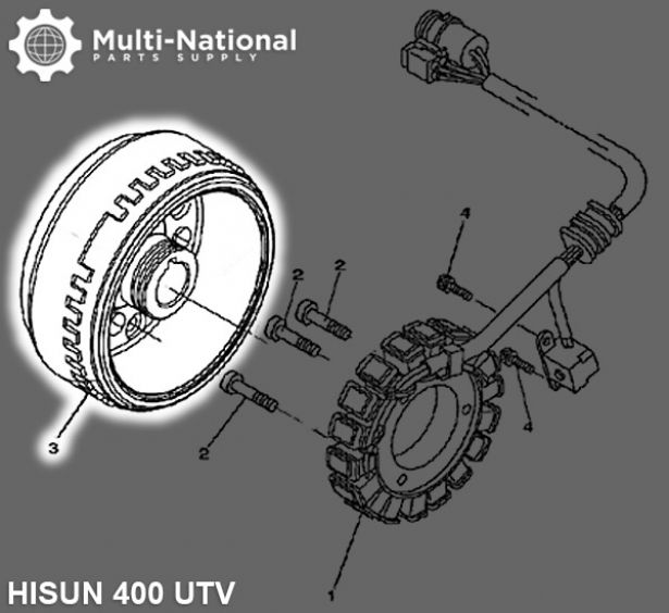 Magneto Cylinder - Hisun, 400-700cc, ATV/UTV - 30A9550 - PBC2113F1