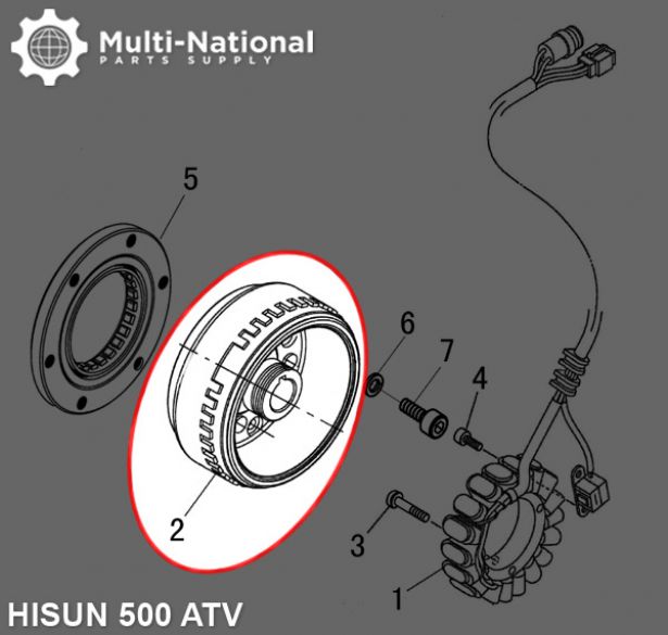 Magneto Cylinder - Hisun, 400-700cc, ATV/UTV - 30A9550 - PBC2113F1
