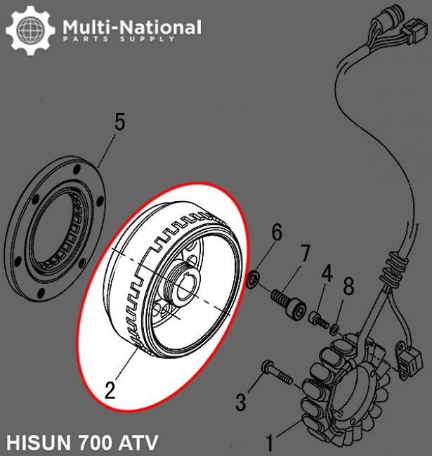 Magneto Cylinder - Hisun, 400-700cc, ATV/UTV - 30A9550 - PBC2113F1