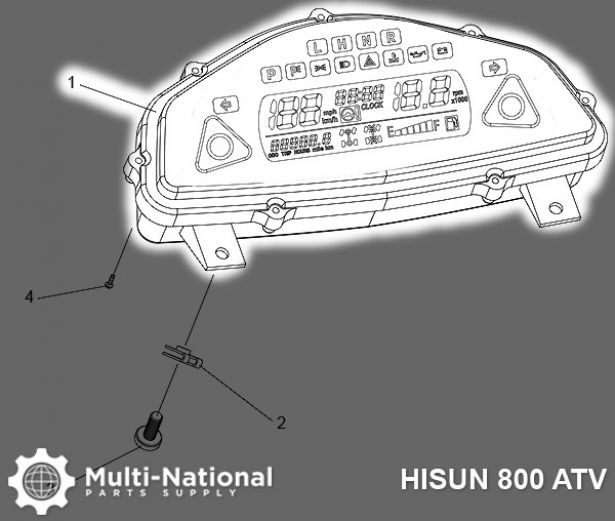 Meter Display - 800cc, ATV, Hisun - 10A7382 - PBC2244F1