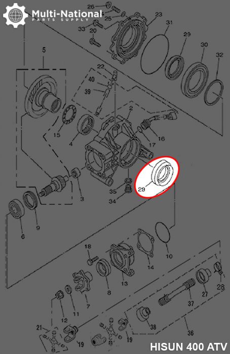 Oil Seal - 65mm/90mm/9mm, 400-800cc, Hisun - 20A5580 - PBC297F1