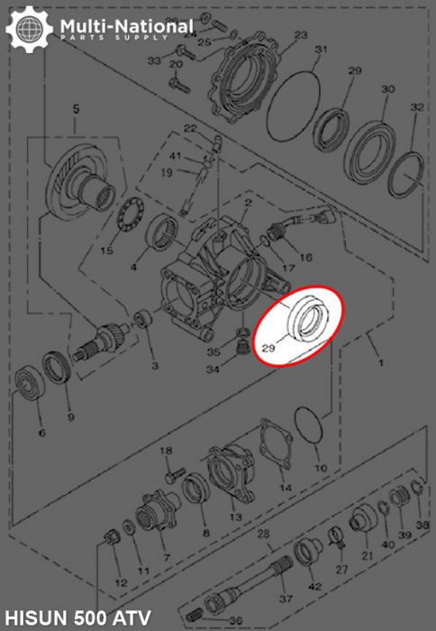 Oil Seal - 65mm/90mm/9mm, 400-800cc, Hisun - 20A5580 - PBC297F1