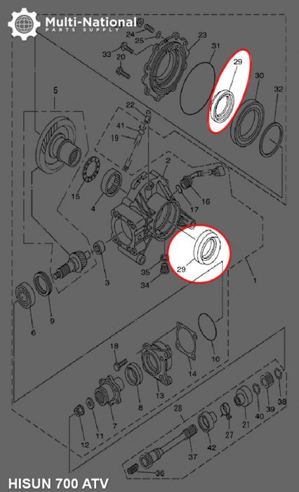 Oil Seal - 65mm/90mm/9mm, 400-800cc, Hisun - 20A5580 - PBC297F1
