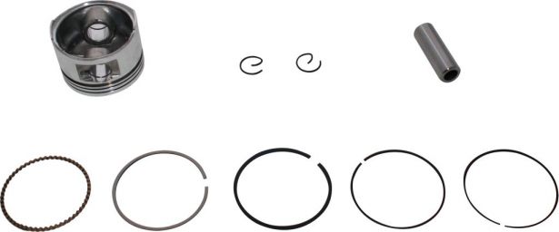 Piston and Ring Set - 50cc to 110cc, GY6, 50mm, 13mm (9pcs) - 30A8650 - PBC1694F1