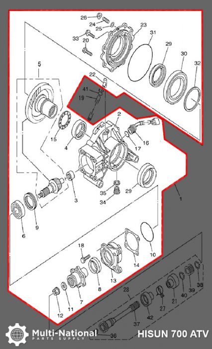 Rear Differential - 500-700cc, Hisun, ATV - 70A4850 - PBC1779F1