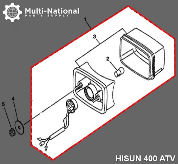 Rear Light - ATV, Hisun, 400cc - 70A7142 - PBC3116F1