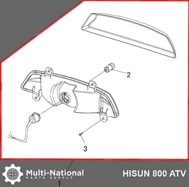 Rear Light - ATV, Hisun, 800cc - 70A7180 - PBC3120F1