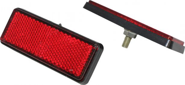 Reflector - Red with Black Base, Rectangular, A-Grade (2pcs) - 40A7520 - PBC507F1