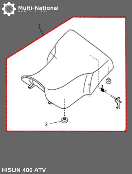 Seat - ATV, Hisun, 400cc - 70A7144 - PBC620F1
