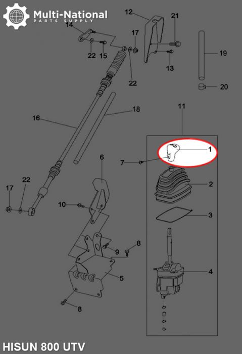Shift Knob - 800cc, UTV, Hisun - 70A8780 - PBC3037F1