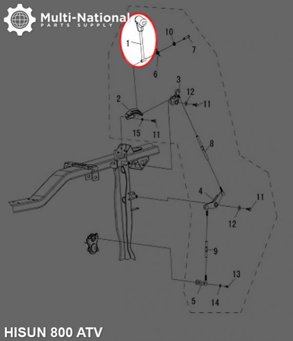 Shift Lever - ATV, Hisun, 800cc - 70A8680 - PBC3049F1