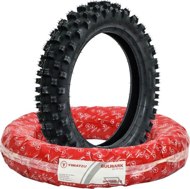Tire - Yimatzu Bulwark 90/100-14, 14 Inch, Dirt Bike/MX - PBC40D1F1