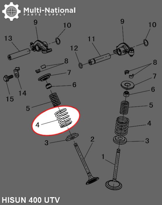 Valve Spring - Outer, Hisun, 400-500cc, ATV/UTV - 20A2142 - PBC1485F1