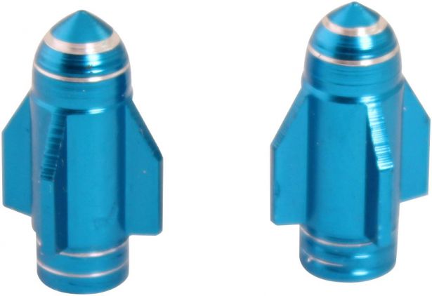 Valve Stem Caps - Blue Rockets - 40A9010BU - PBC3411F1