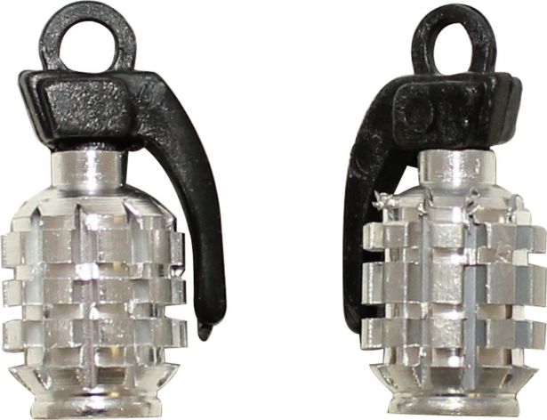 Valve Stem Caps - Chrome Grenades - 40A9040CR - PBC3527F1