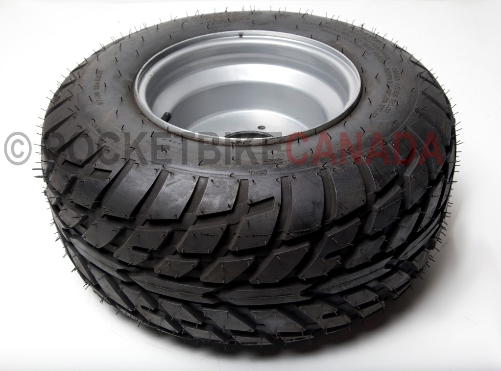 20.5x10-10 (240/55-10) FY-003 42F Tubeless ST Tire & Silver Rim for ATV - 21