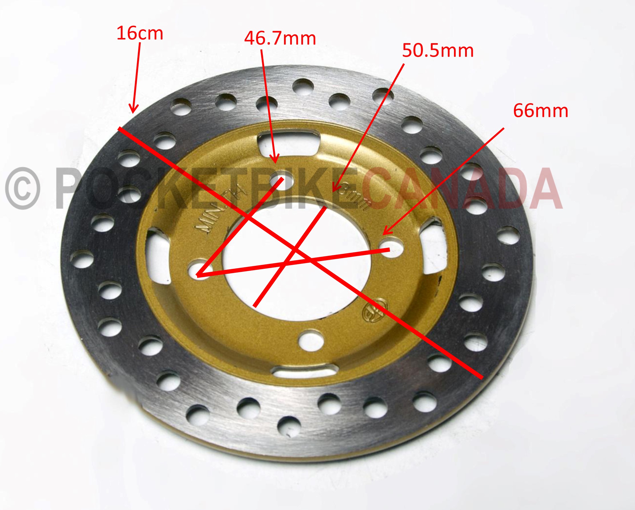 Cross Drilled Front Rotor for 50cc, X21A, Dirt Bike 4 Stroke - G2030036