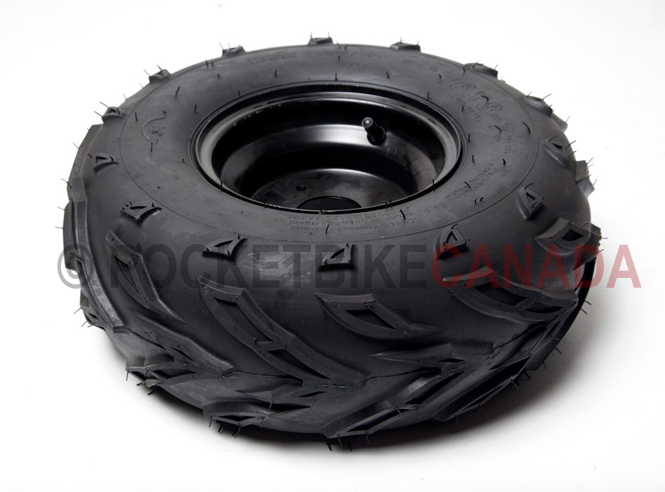 16x8-7 (160/70-7) Tubeless FY-002 Tire & 3 Hole Black Rim for ATV - G1020009-1