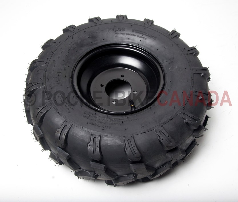 19x7.00-8 (185/80-8) Tubeless 4 Ply Rated Tire & 4 Hole Black Rim for ATV - G1050012-2
