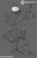 Fuel Tank Cap - ATV, Hisun, 500-800cc - 20A4150BK - PBC2619F1