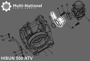 Intake - Hisun, 400-500cc, ATV/UTV - 20A9353 - PBC2830F1