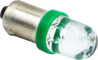Light Bulb - LED, 12V, 3W, Single Contact, Green - BLB5110GN - PBC3075F1