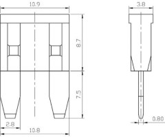 Mini Fuse - 3A, Violet (10pcs) - 60A9112 - PBC2410F1