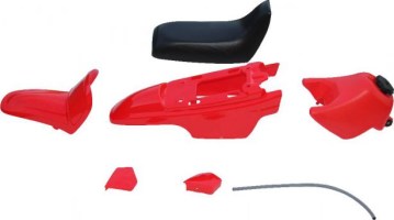 Plastic Set - PW50, Yamaha, Red (7 pcs) - 70D7125RD - PBC523F1