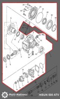 Speed Reducer Assembly - Rear, ATV/UTV, Hisun, 400-700cc - 70A4540 - PBC1539F1