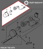 Turn Signal Light - Front, Left , ATV, Hisun, 500-700cc - 70A7451 - PBC3148F1