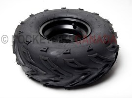 25x8.00-12 (200/80-12) Tubeless QingDa Tire & 4 Hole Black/Silver Rim for ATV - G1020009-2