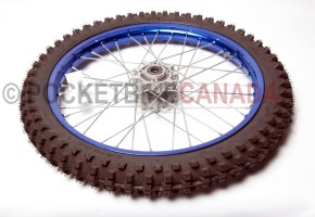 70/100-19 QD-016-003 QingDa Tire & Blue Rim Chrome Spoke for DirtBike - G2080114